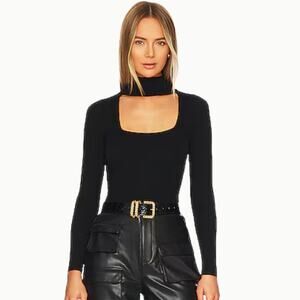 All the Ways Kayleigh Square Neck Bodysuit in Black NWOT Size Small